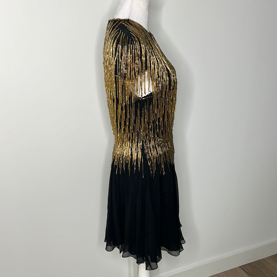 Vintage Beaded Fringe Dress