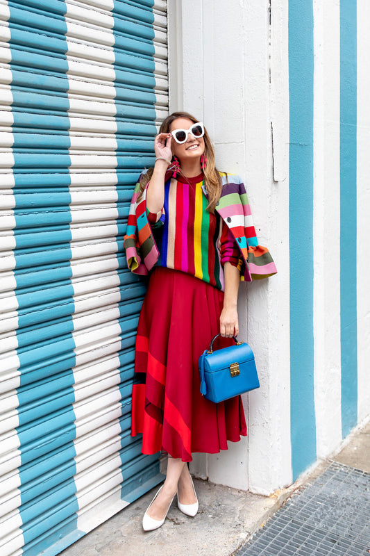 Milly Multicolor Stripe Sweater Size Medium