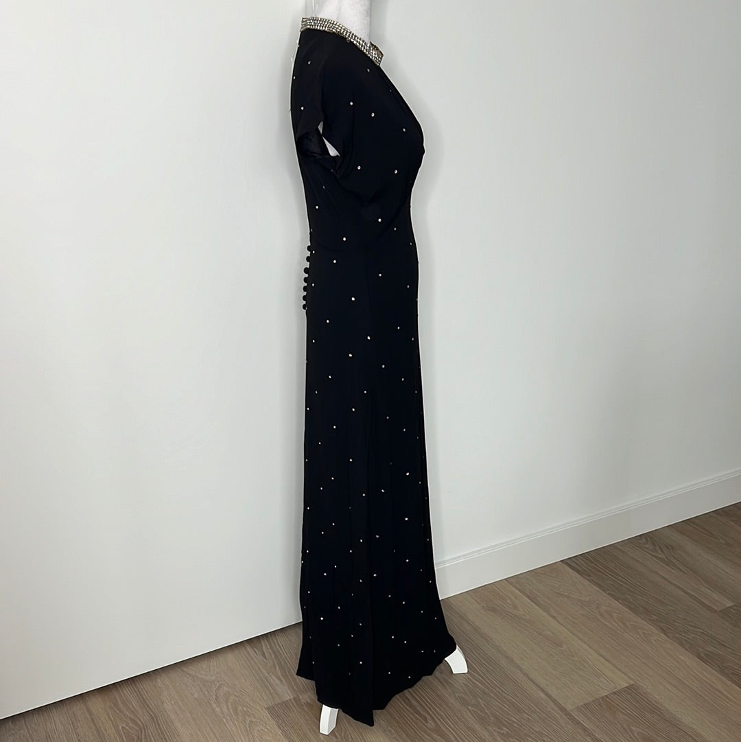 Vintage Black + Crystal Rhinestone Dress