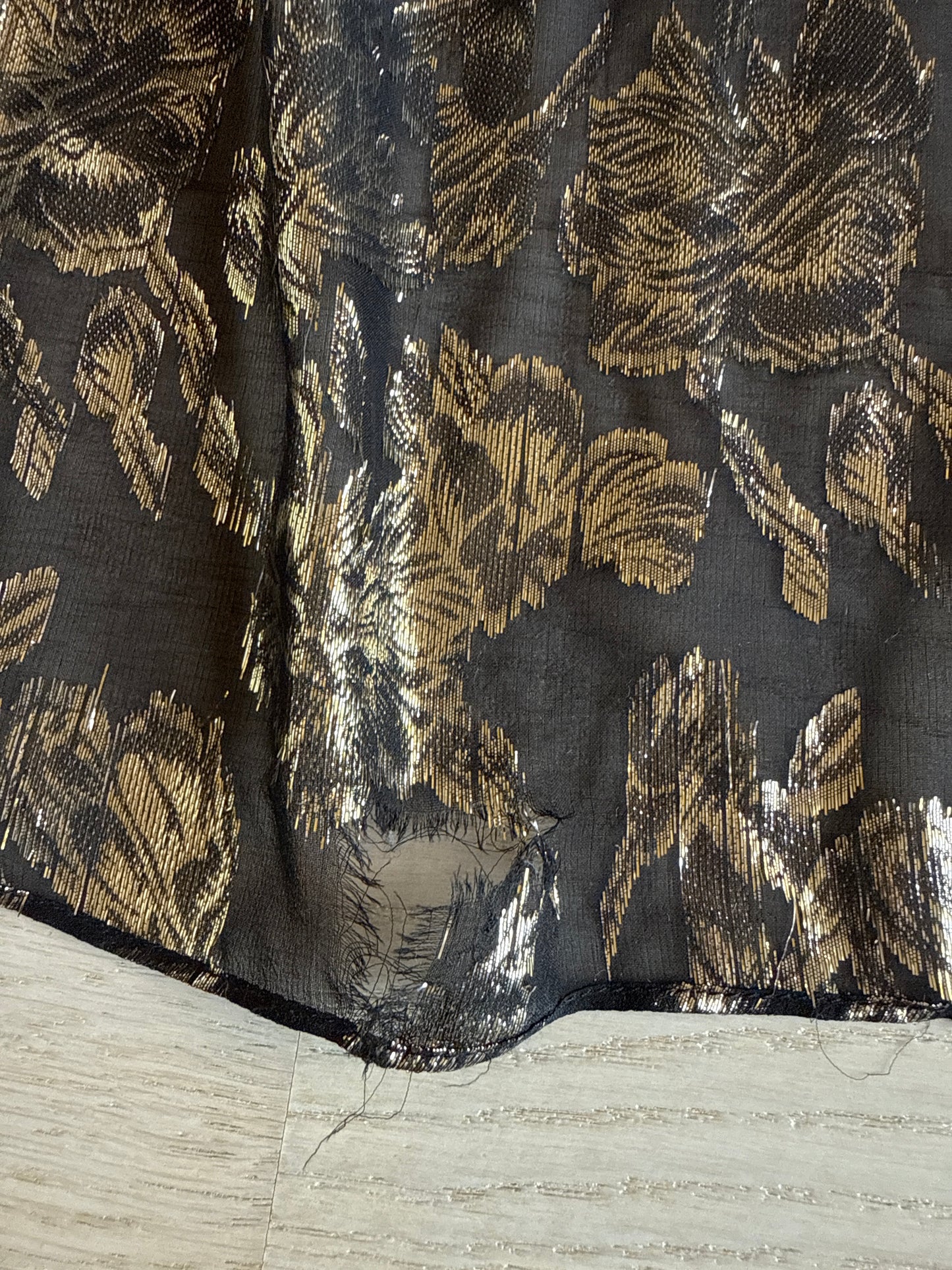 Mestiza Strapless Metallic Gown Size 4