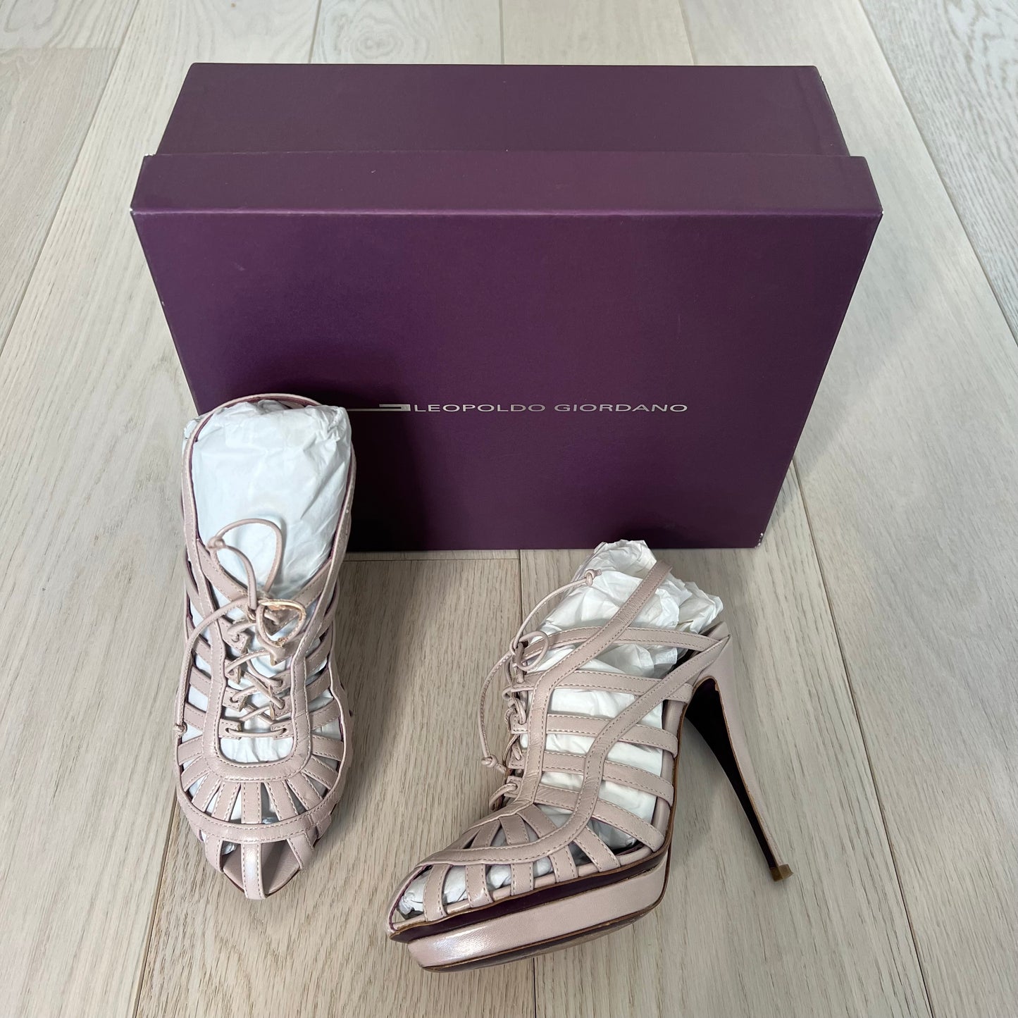 Leopoldo Giordano Cage Shoes Size 6