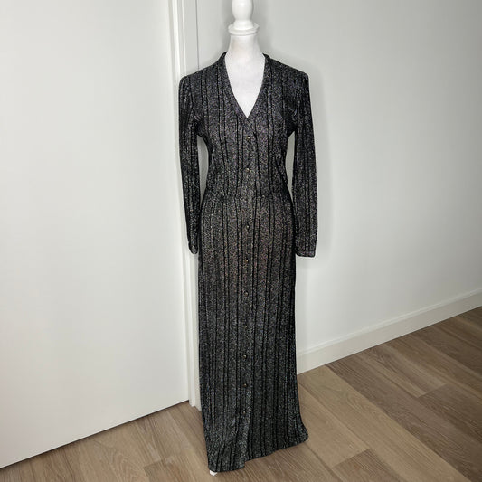Vintage Metallic Long Sleeve Dress
