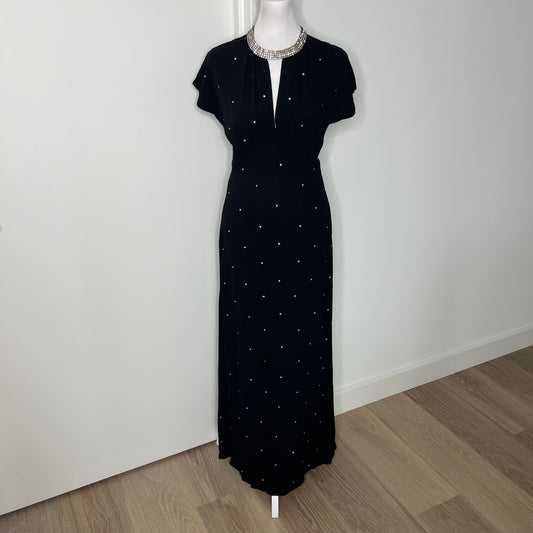 Vintage Black + Crystal Rhinestone Dress